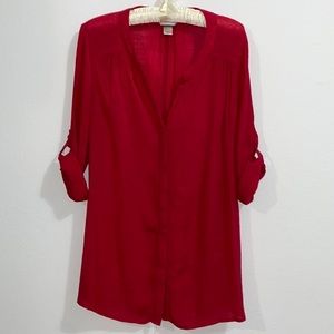 CHRISTOPHER & BANKS 3/4 Sleeve Sheer Tunic